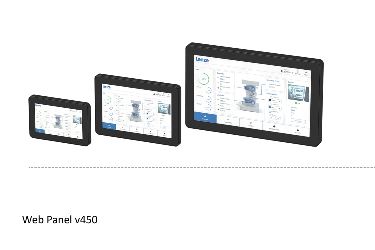v450 Web panel Lenze özellikleri